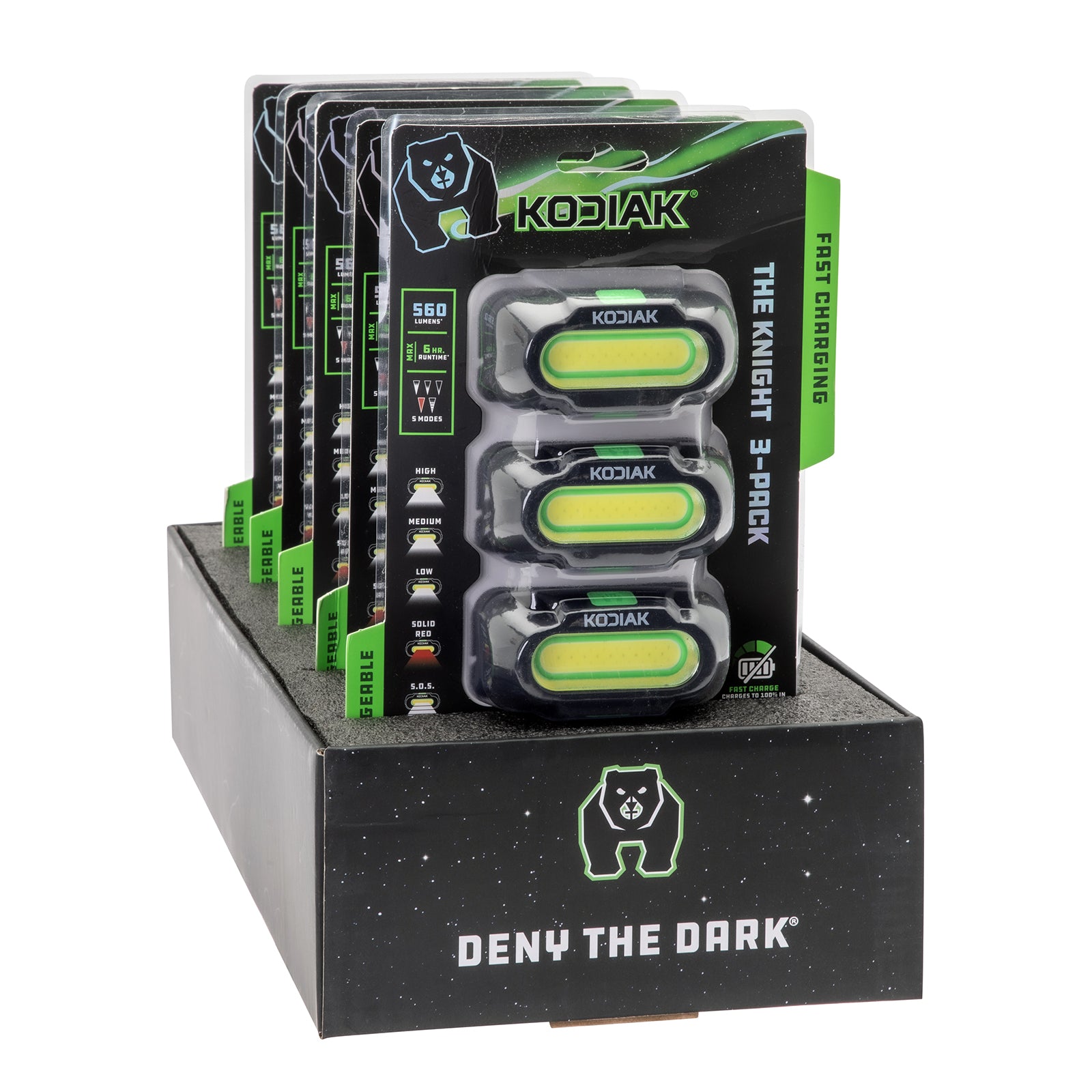 Kodiak® Knight Rechargeable 560 Lumen 5 Mode Headlamp 3 Pack - LitezAll - 29