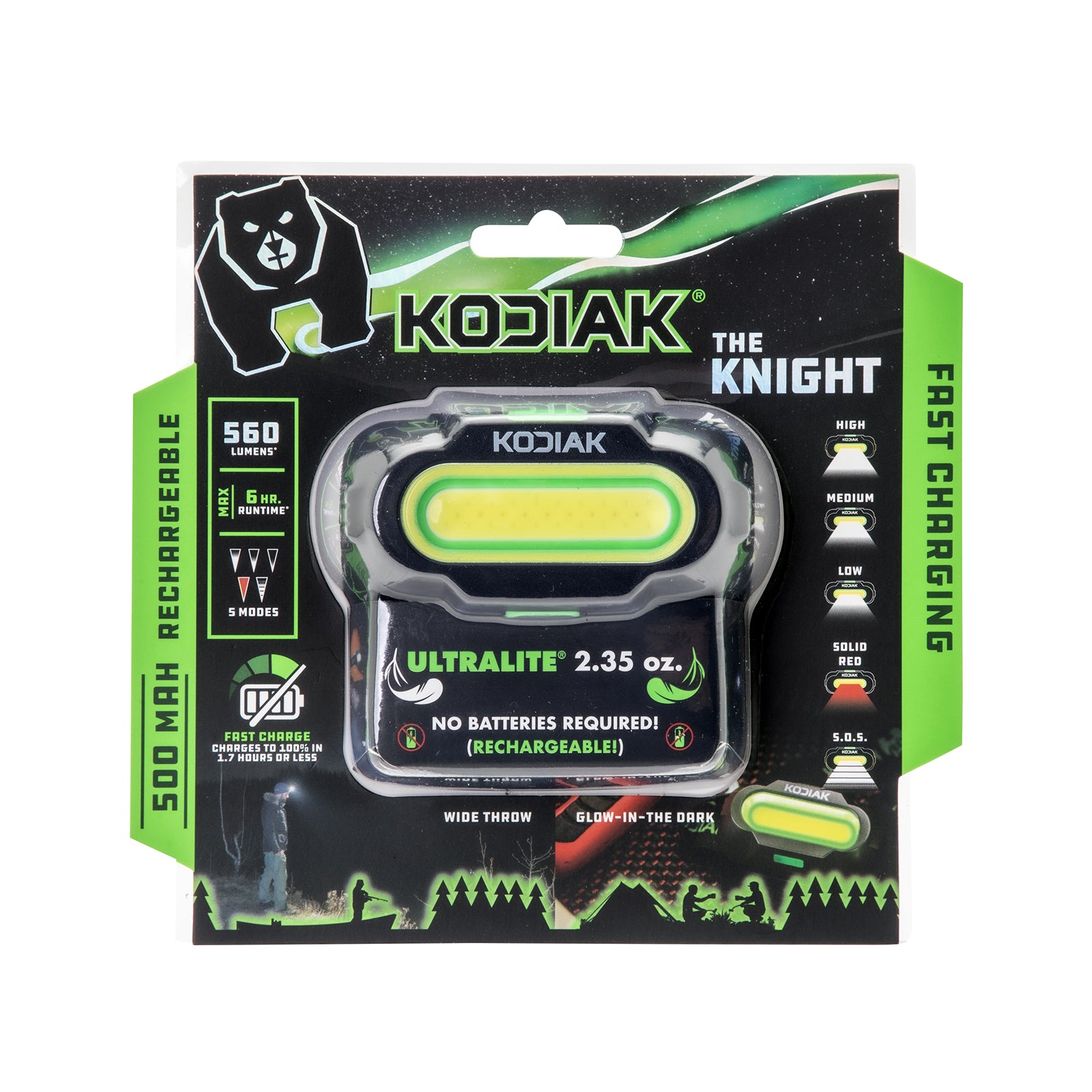 Kodiak® Knight Rechargeable 560 Lumen 5 Mode Headlamp - LitezAll - 35