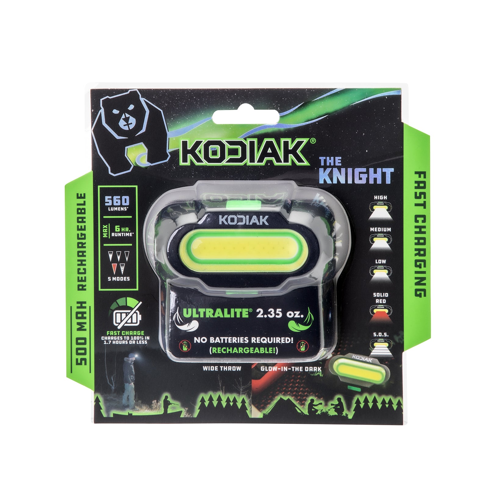 Kodiak® Knight Rechargeable 560 Lumen 5 Mode Headlamp - LitezAll - 36