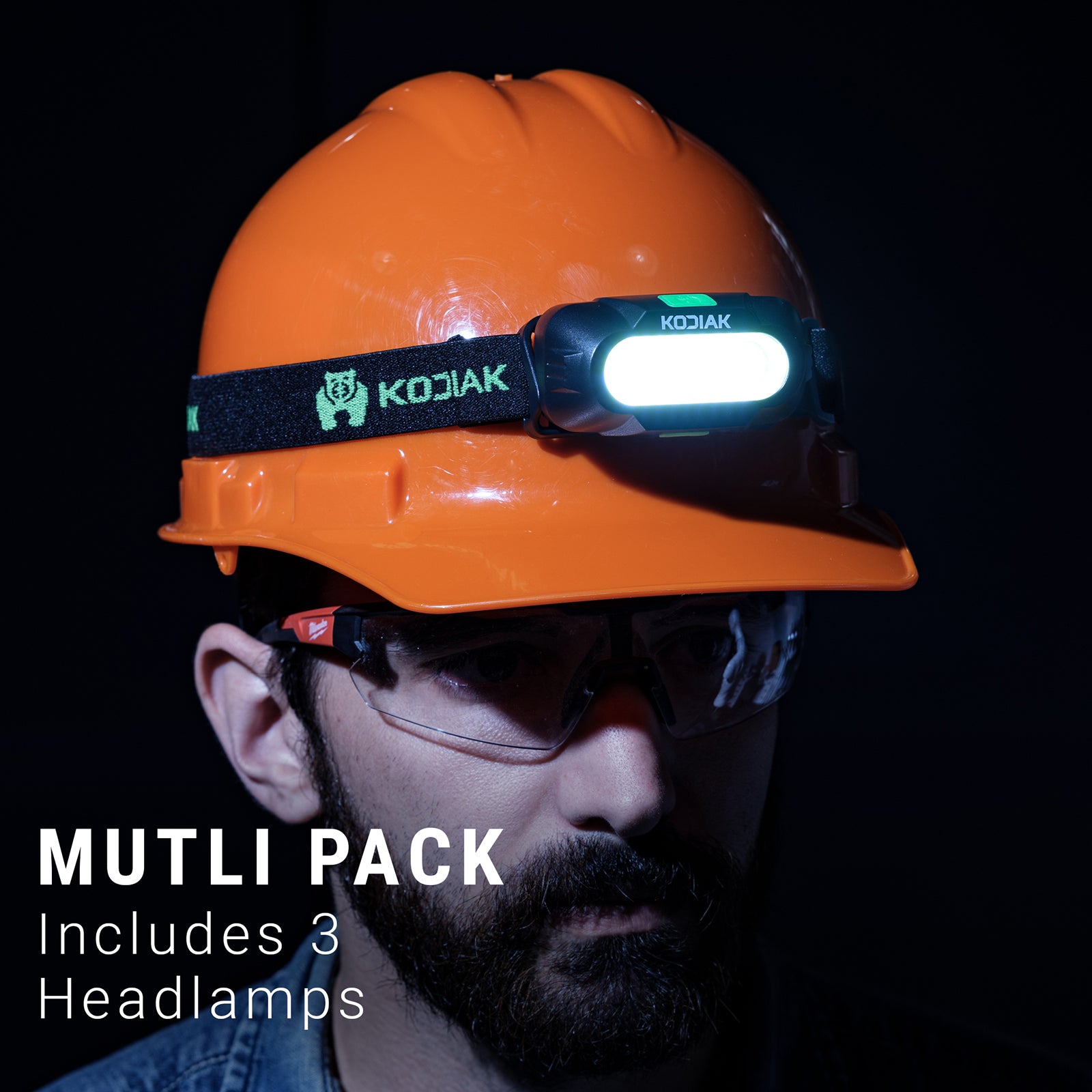 Kodiak® Knight Rechargeable 560 Lumen 5 Mode Headlamp 3 Pack