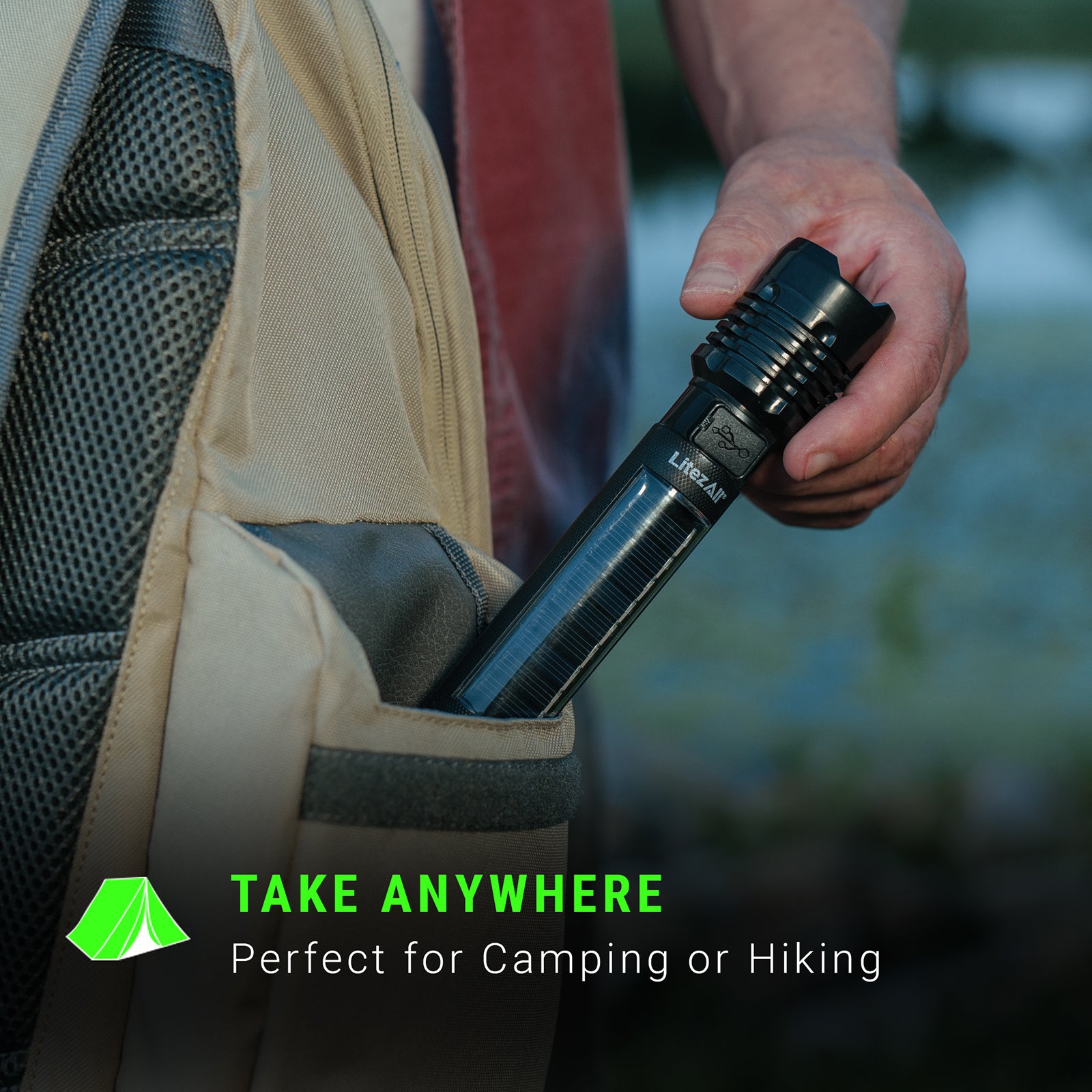 LitezAll® Bask Solar Powered & USB Rechargeable Flashlight - LitezAll - 5