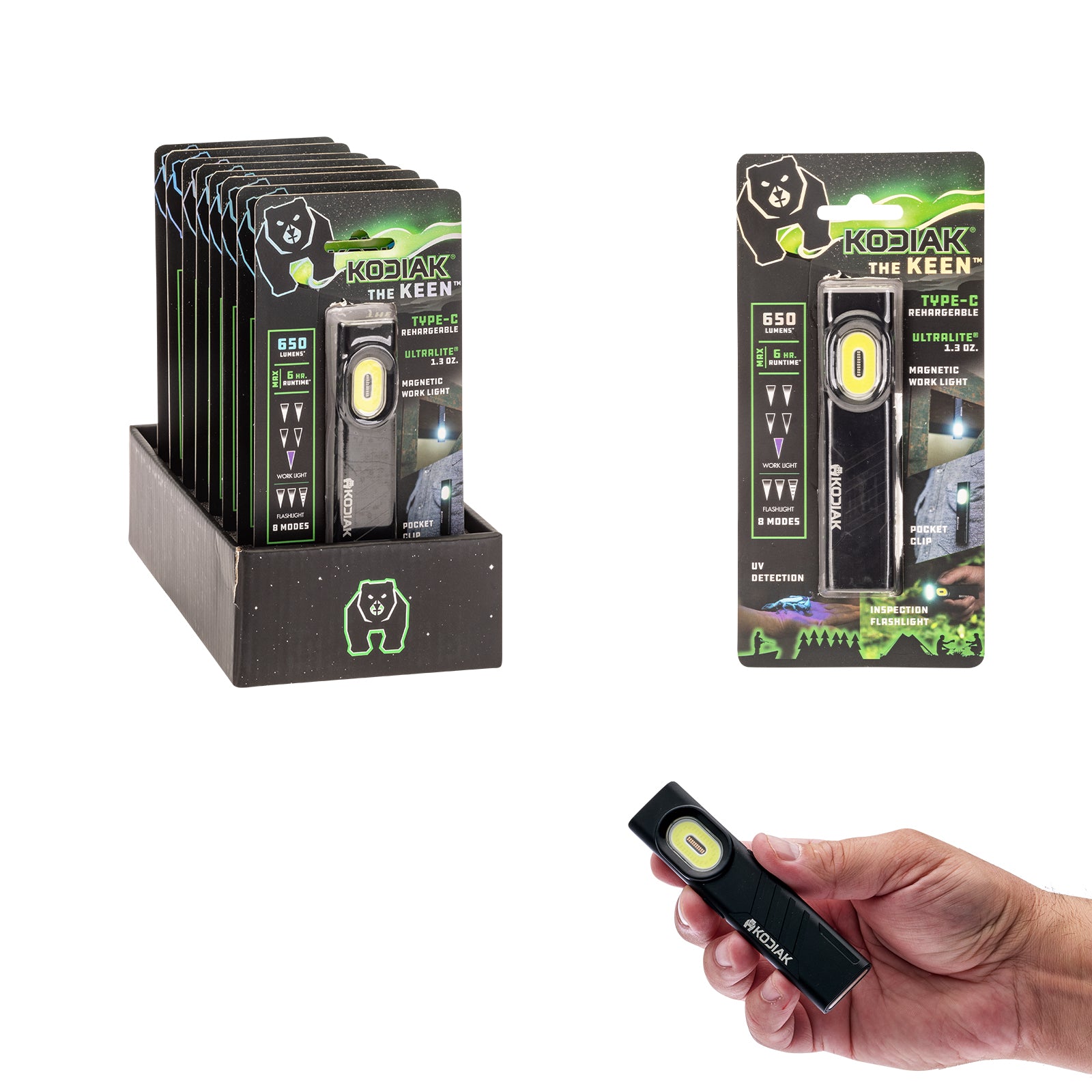 Kodiak® Keen Rechargeable 8 Mode Pocket Work Light and Flashlight