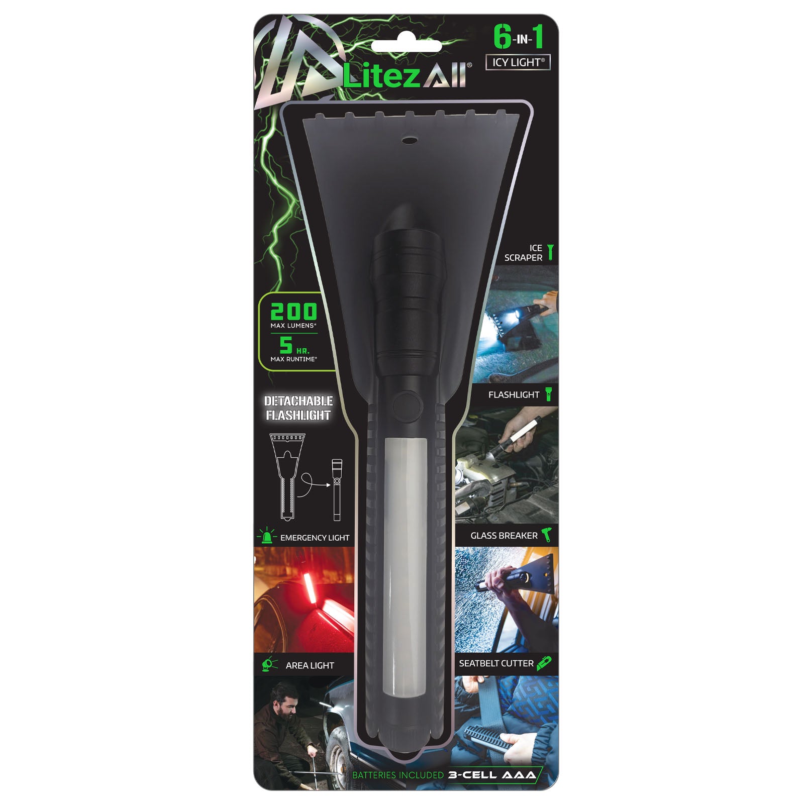 LitezAll® Icy Light Ice Scraper with Removable Utility Flashlight - LitezAll - 2