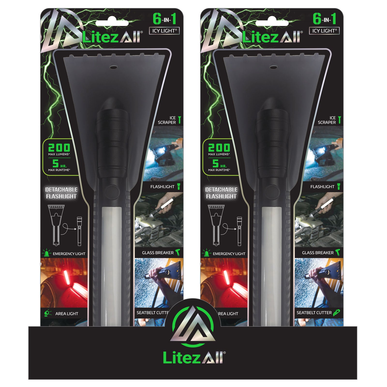 LitezAll® Icy Light Ice Scraper with Removable Utility Flashlight - LitezAll - 1