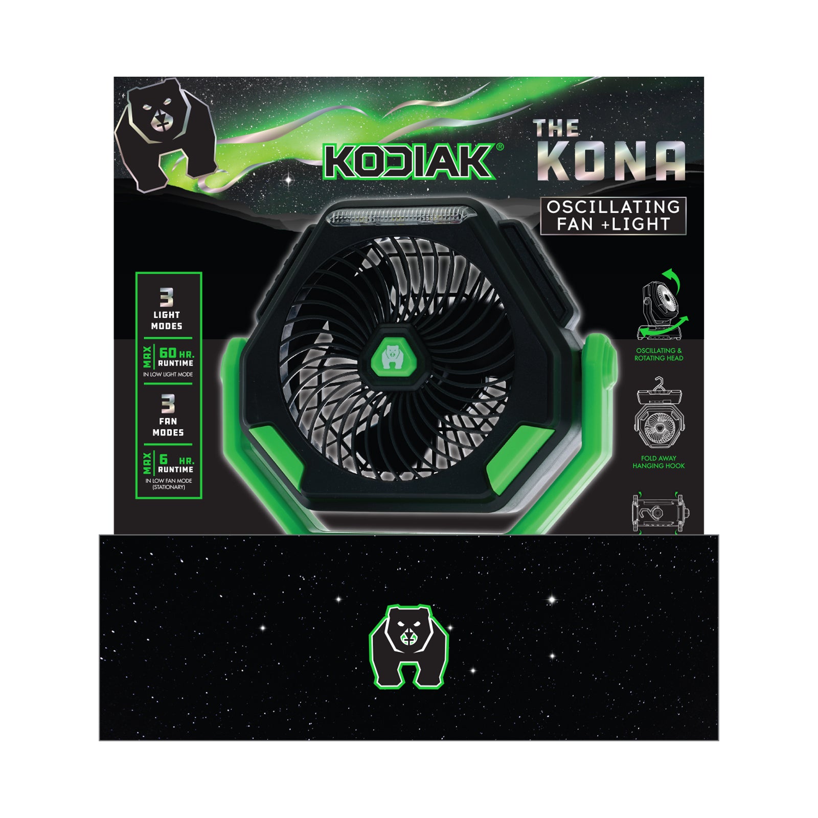 Kodiak® Kona Oscillating Fan + Light - LitezAll - 1