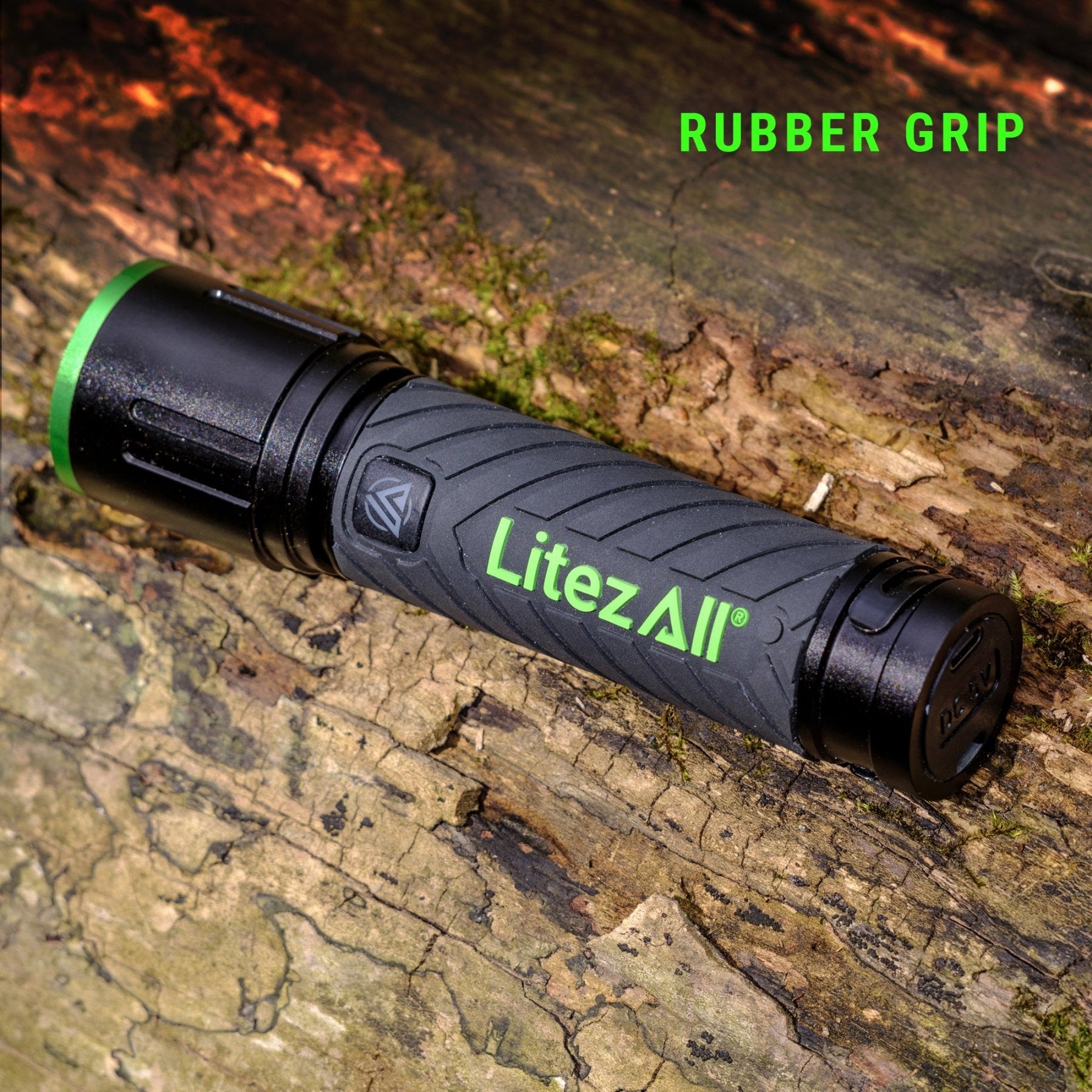 LitezAll® 3 Mode Rechargeable Rubber Grip Tactical Flashlight - LitezAll - 6