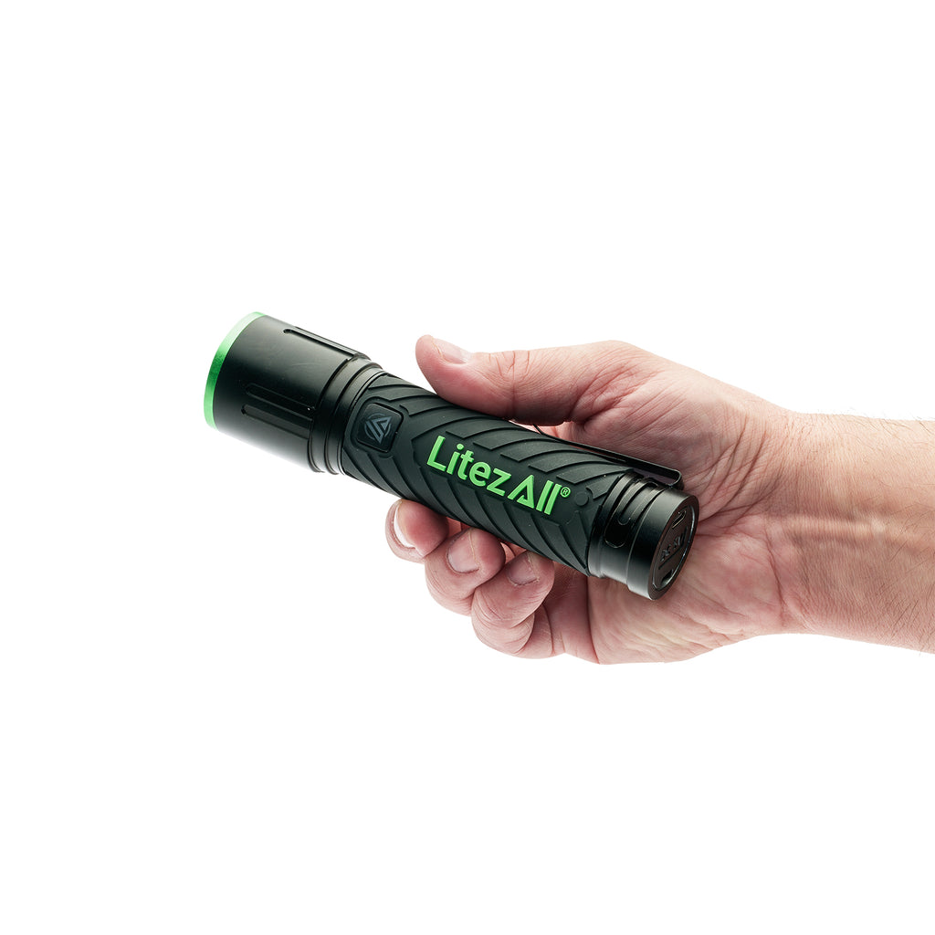 LitezAll® 3 Mode Rechargeable Rubber Grip Tactical Flashlight
