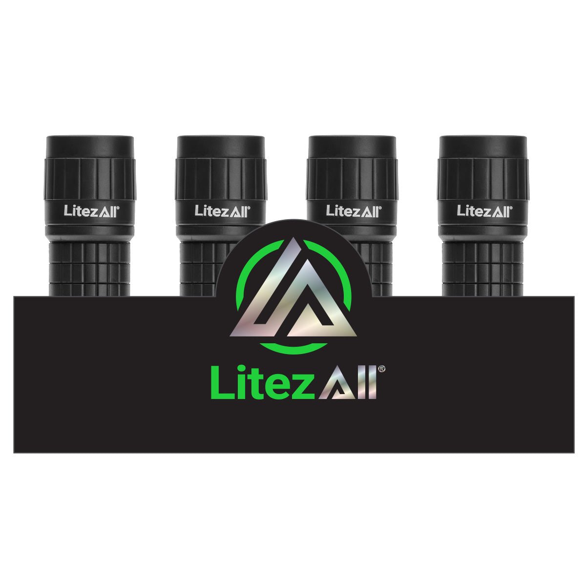 LitezAll® 100 Lumen COB LED Rubber-Coated Floating Flashlight with Red Laser & UV Mode
