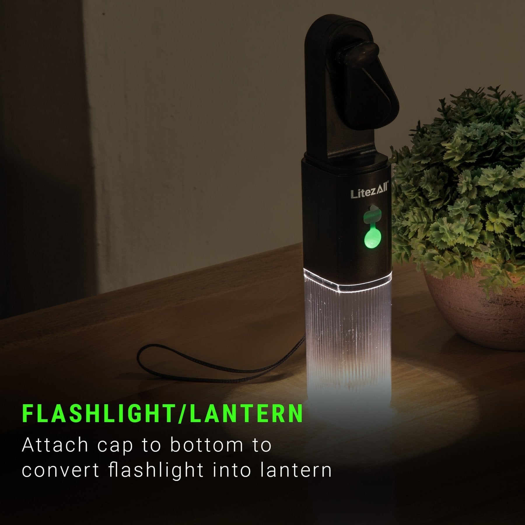 LitezAll Rechargeable Pocket Fan with Flashlight