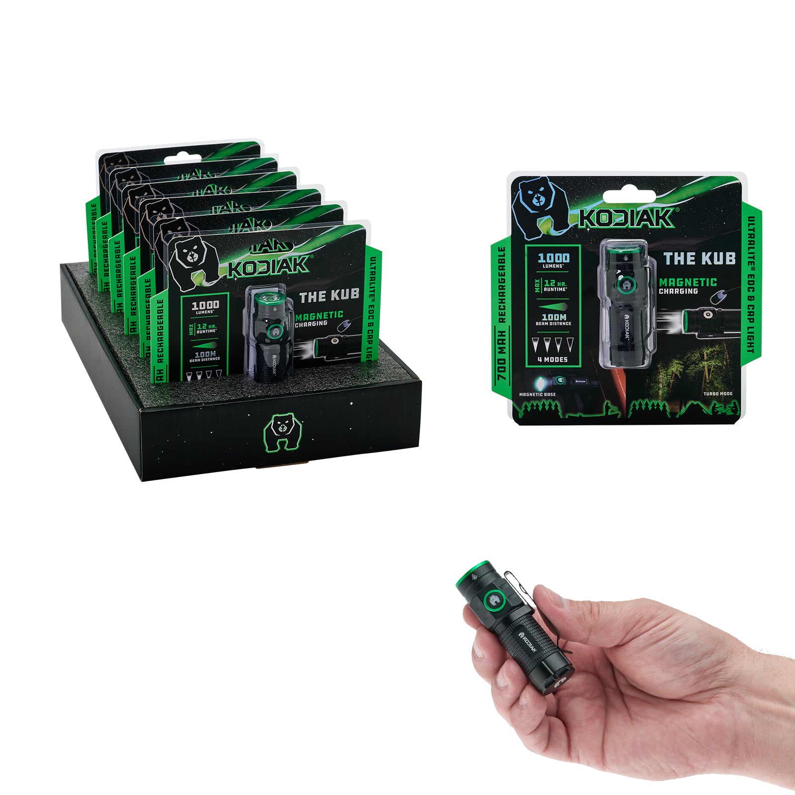 Kodiak® KUB Rechargeable Compact Flashlight 1000 Lumens - LitezAll - Tactical Flashlights - 1