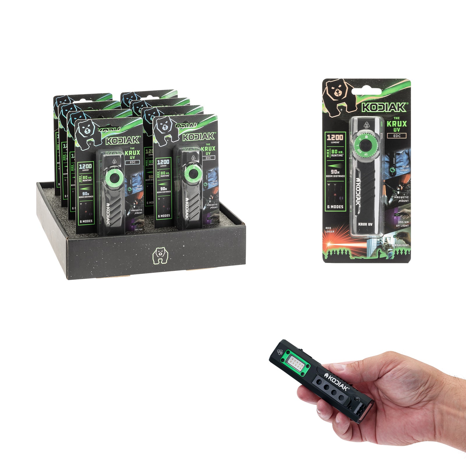 Kodiak® Krux Rechargeable Low Profile Flashlight with UV and Red Laser - LitezAll - Flashlights - 1