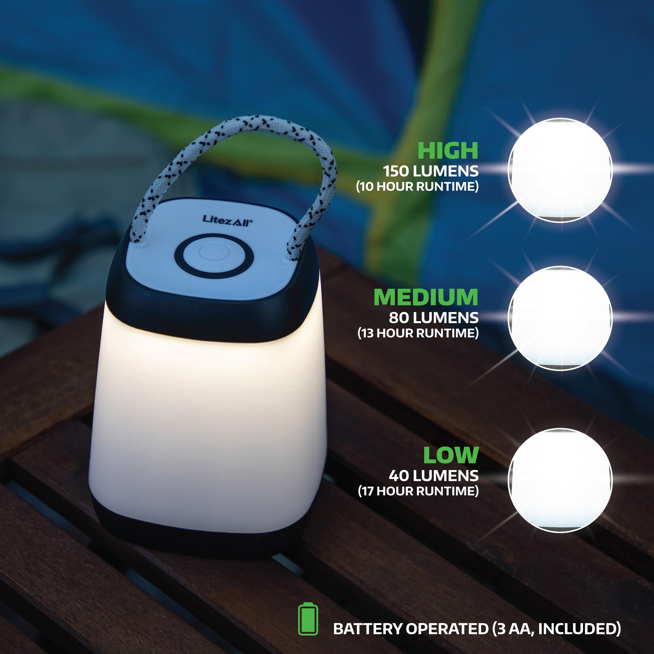 LitezAll® Square Mini Lantern with Rope handle