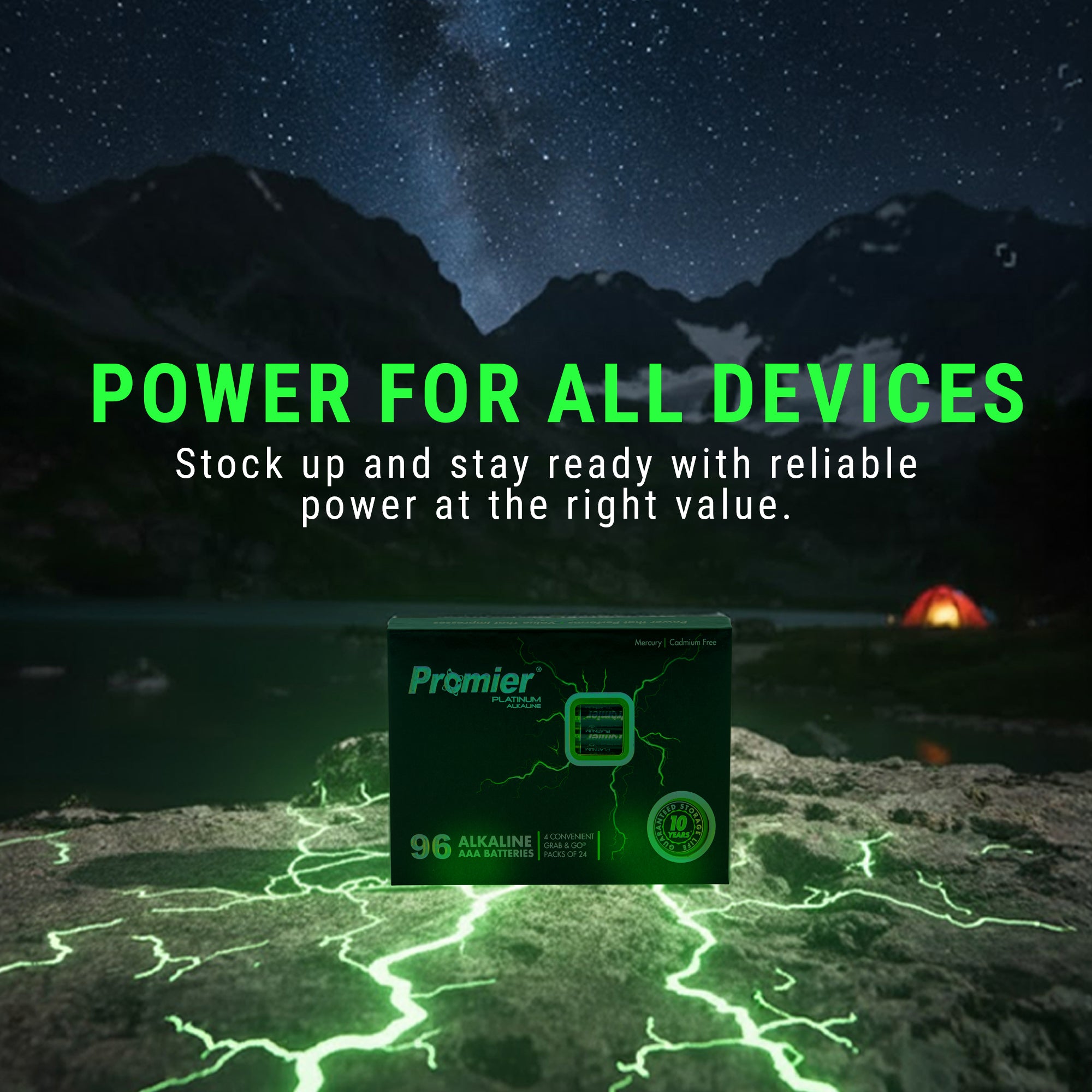 Promier® AAA Platinum Alkaline Battery 96 Pack - LitezAll - Alkaline Batteries - 7