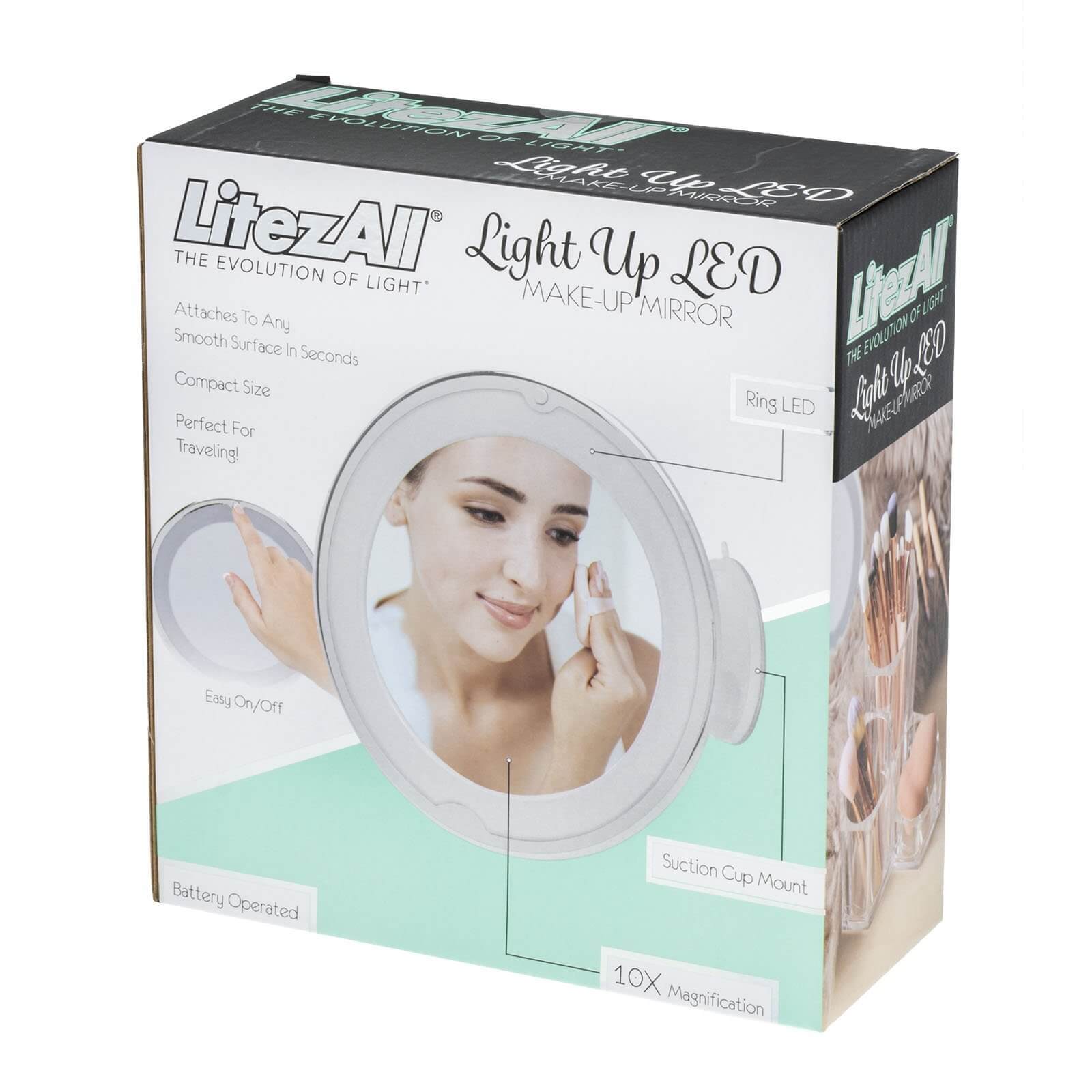 LitezAll Battery Powered Make-Up Mirror with Suction Cup Base - LitezAll - Wireless Lighting Solutions - 3