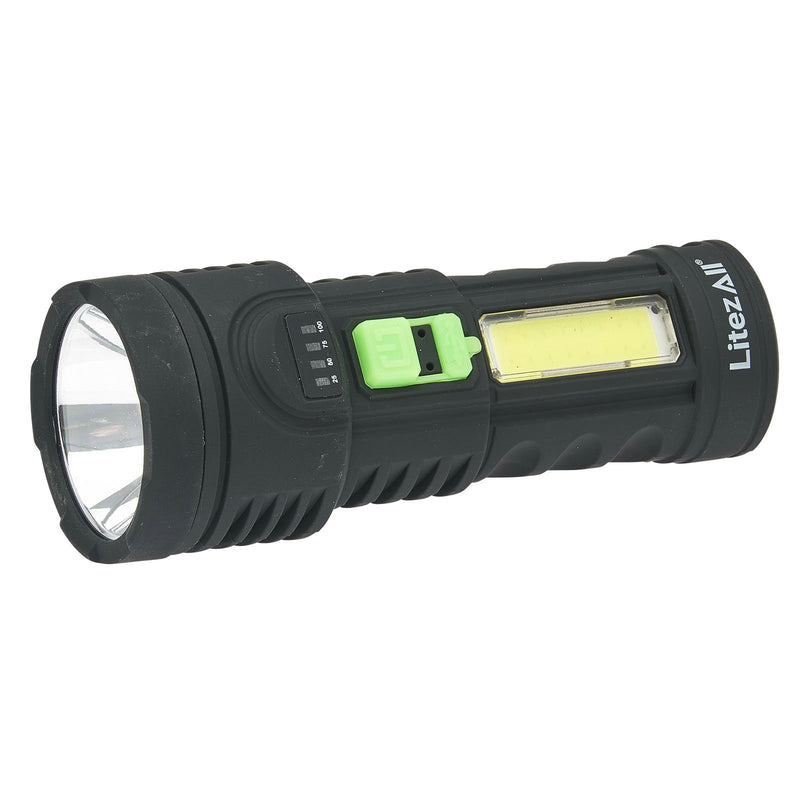 LitezAll TPR Coated Rechargeable Flashlight with Work Light - LitezAll - Tactical Flashlights - 5