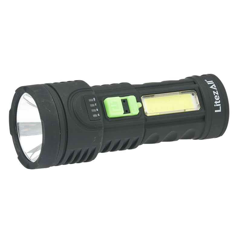 LitezAll TPR Coated Rechargeable Flashlight with Work Light - LitezAll - Tactical Flashlights - 6