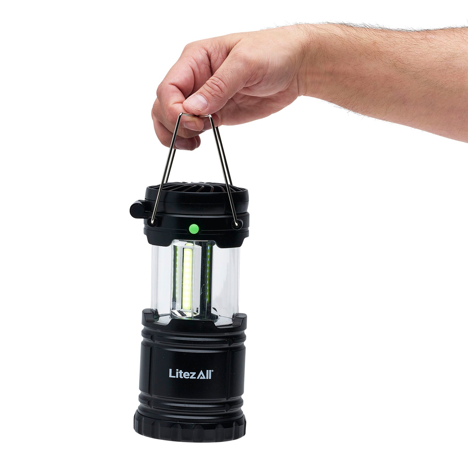 LitezAll LED Camping Lantern with 2 Head Lamp Combo - Portable Battery  Powered Flashlight Lantern for Hurricane, Emergency Survival Kit, Camping